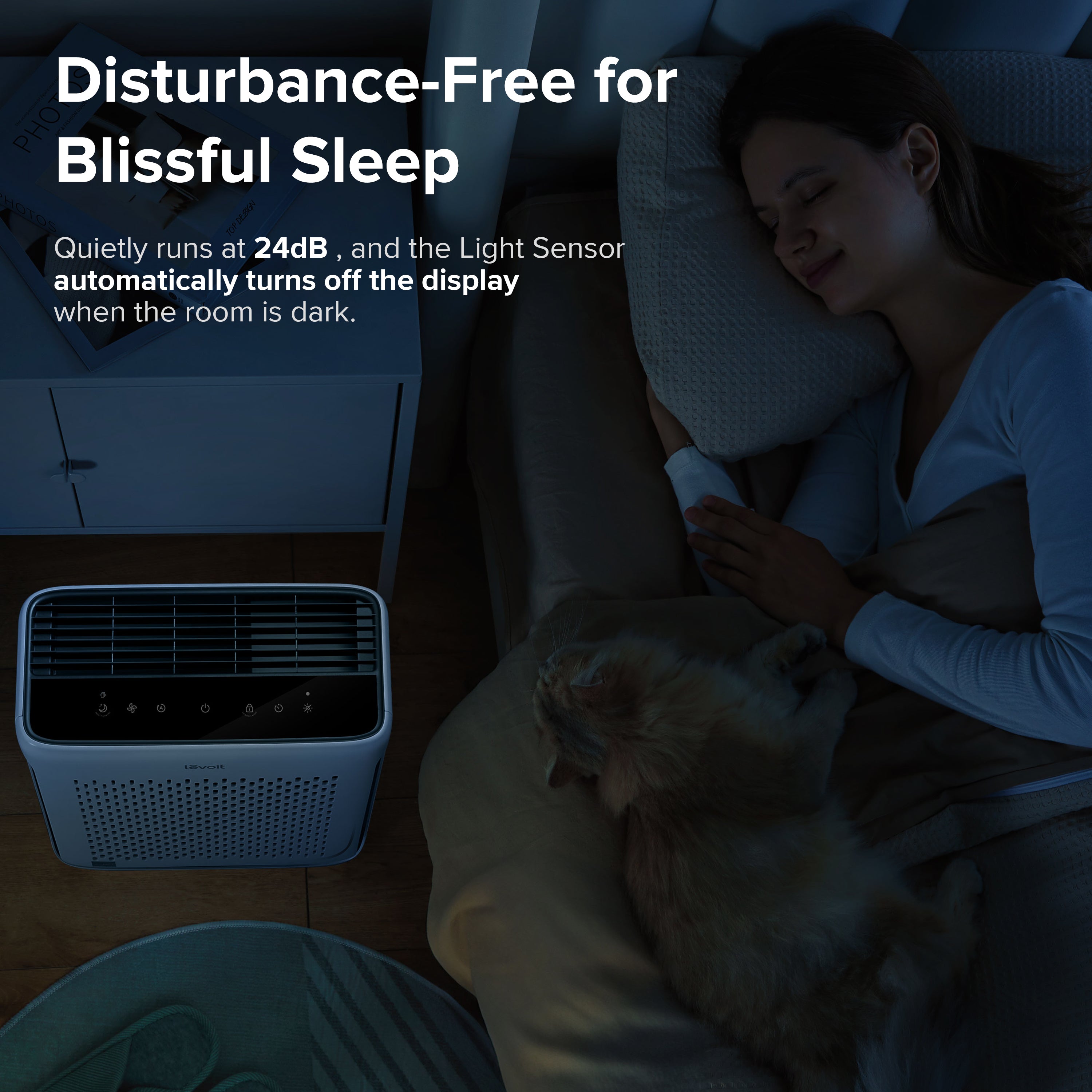 HEPA Air Purifier with Carbon Filter Sensor and Timer