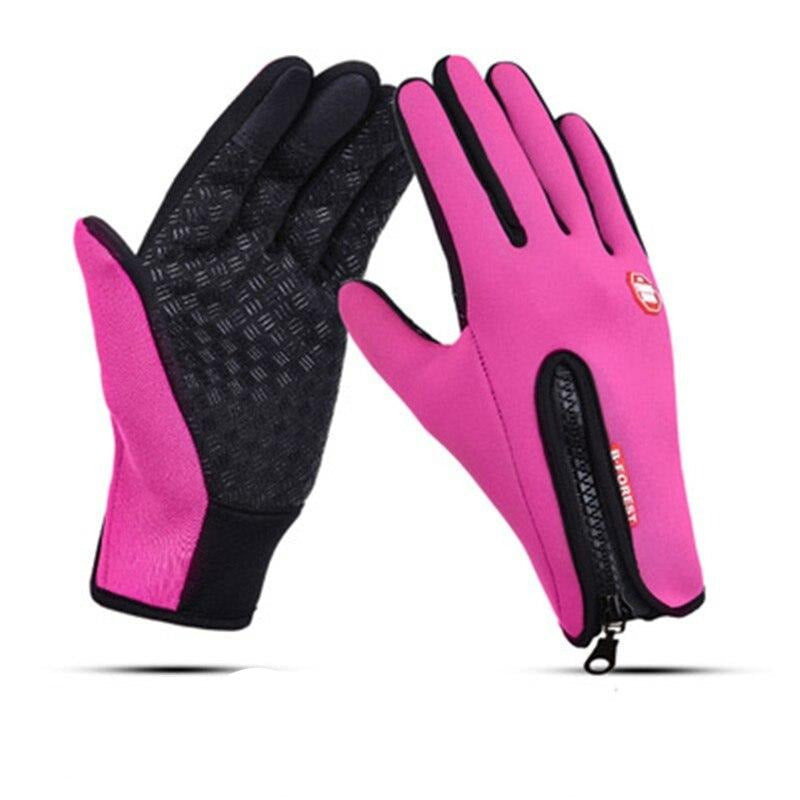 Polyester Spandex Touchscreen Gloves with PU Leather Fingertips
