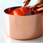 Copper Plated Stainless Steel Measuring Set Walnut Handle