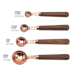 Copper Plated Stainless Steel Measuring Set Walnut Handle