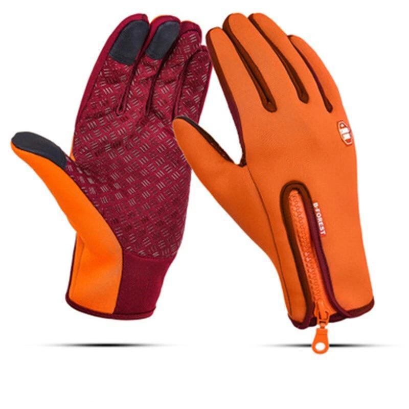 Polyester Spandex Touchscreen Gloves with PU Leather Fingertips