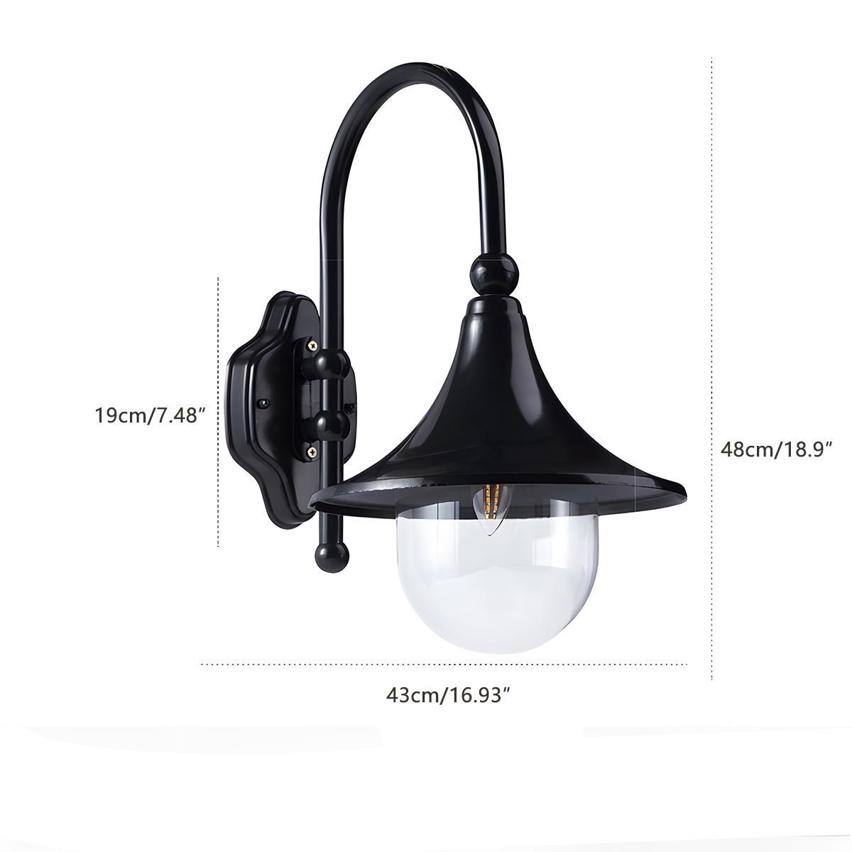 Horn Shaped Outdoor Wall Light with E27 LED Bulb