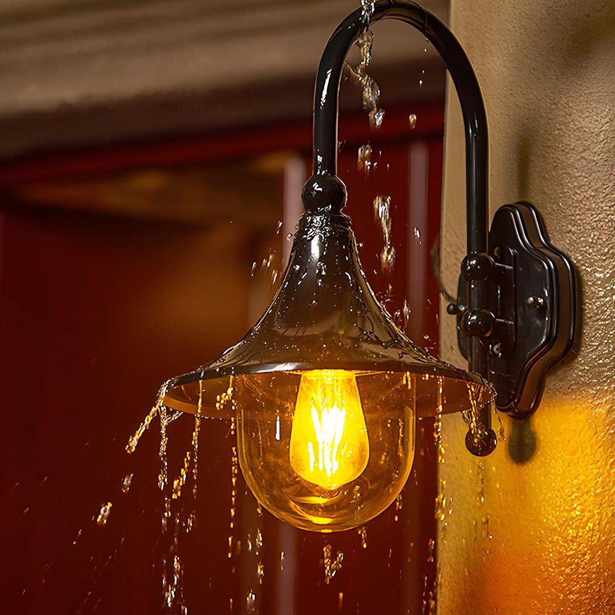 Horn Shaped Outdoor Wall Light with E27 LED Bulb