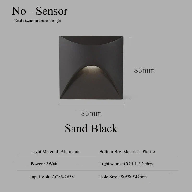 IP65 LED Recessed Wall Light with Aluminum Housing