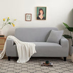 Jacquard Stretch Sofa Cover 1 to 4 Seater Light Grey