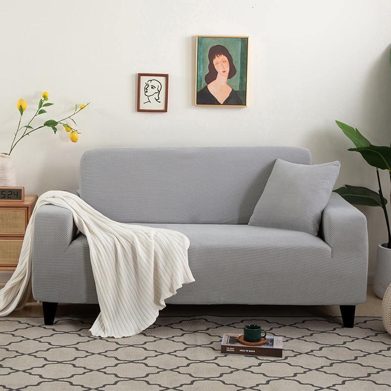 Jacquard Stretch Sofa Cover 1 to 4 Seater Light Grey