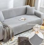 Jacquard Stretch Sofa Cover 1 to 4 Seater Light Grey