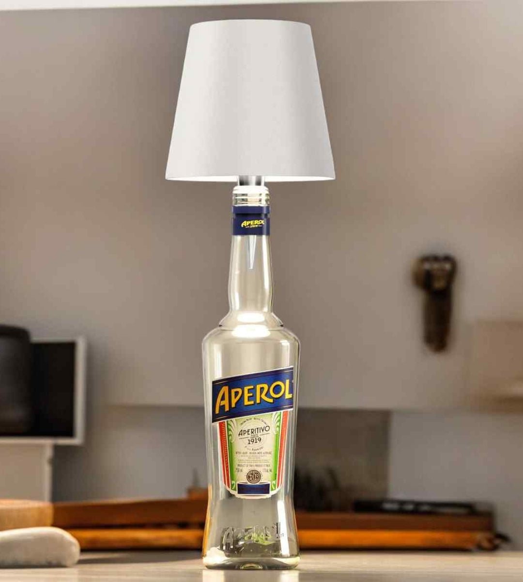 LED Bottle Lamp with USB C Charging and Adjustable Light Color