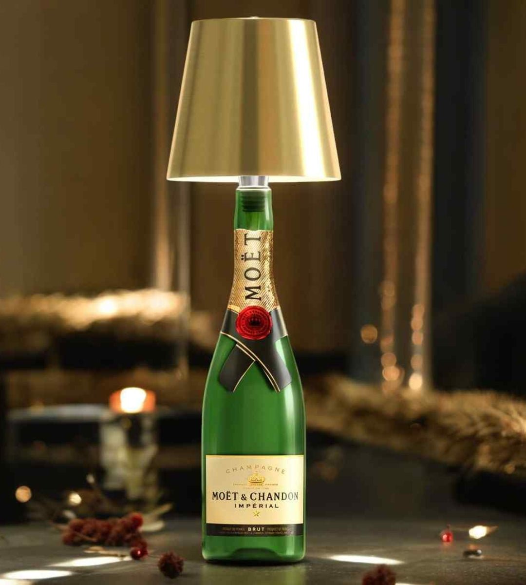 LED Bottle Lamp with USB C Charging and Adjustable Light Color