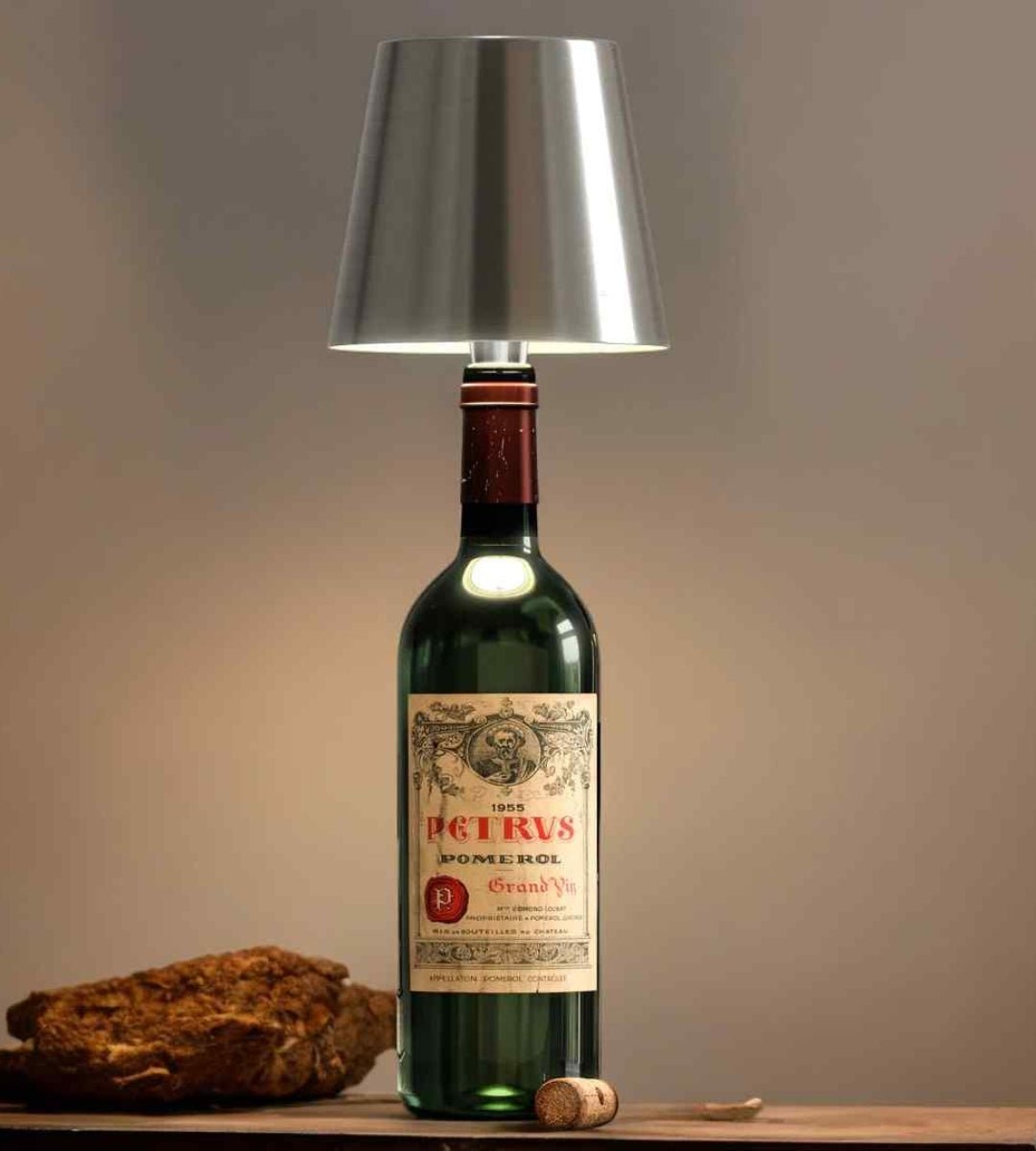 LED Bottle Lamp with USB C Charging and Adjustable Light Color