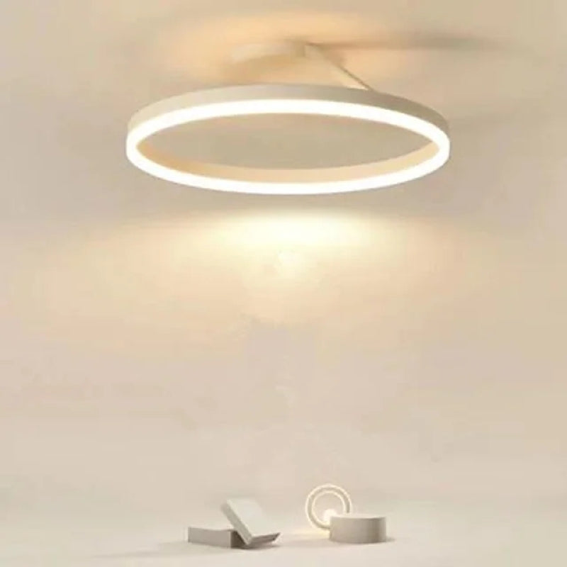 LED Ceiling Light Ring in Black and White with Metal Frame