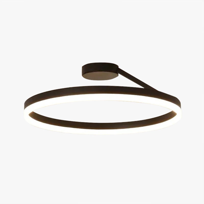 LED Ceiling Light Ring in Black and White with Metal Frame