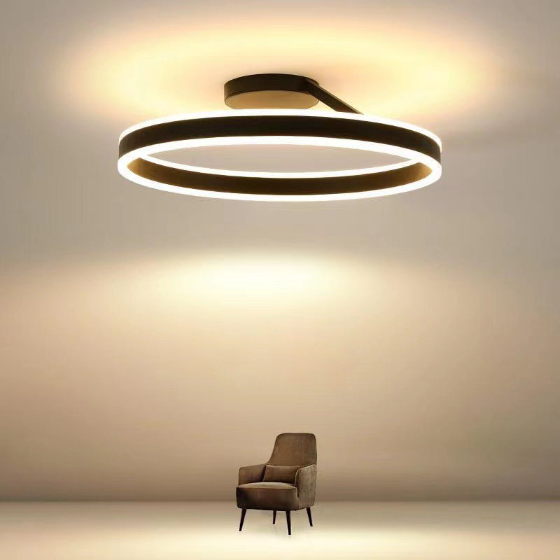 LED Ceiling Light Ring in Black and White with Metal Frame