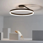 LED Ceiling Light Ring in Black and White with Metal Frame