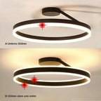 LED Ceiling Light Ring in Black and White with Metal Frame