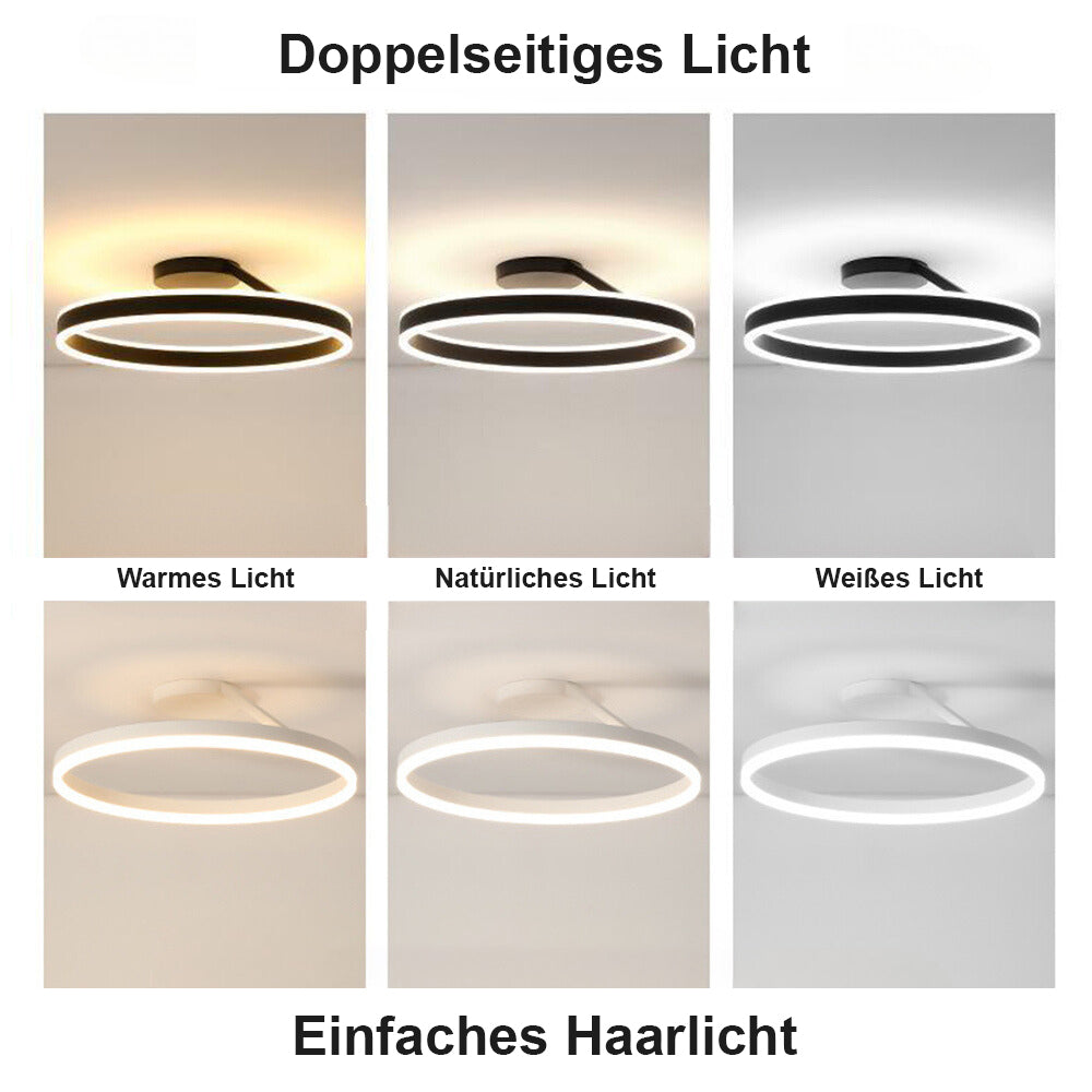 LED Ceiling Light Ring in Black and White with Metal Frame