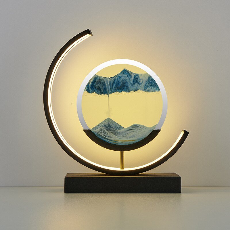 LED Sand Picture Table Lamp with Touch Sensor and USB Cable