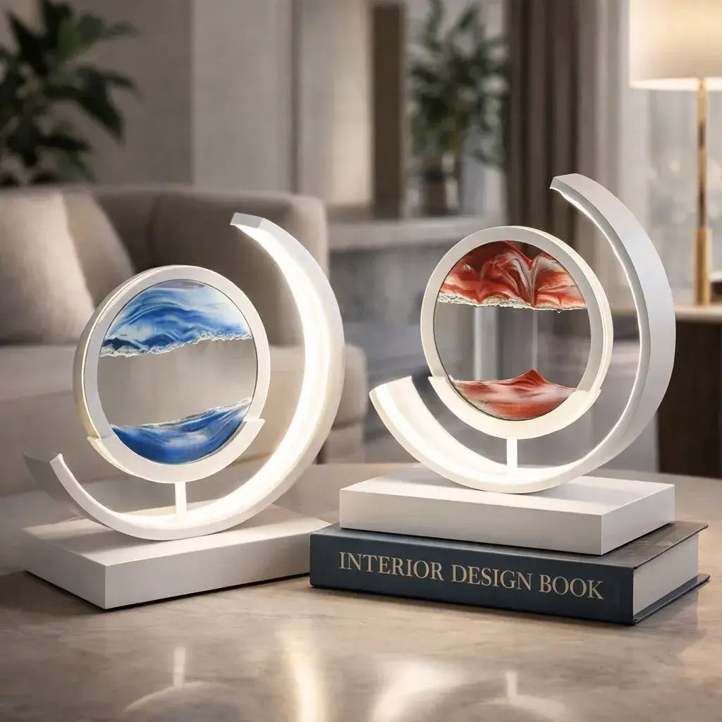 LED Sand Picture Table Lamp with Touch Sensor and USB Cable