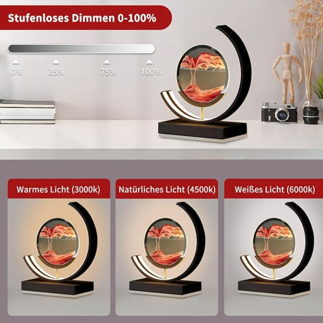 LED Sand Picture Table Lamp with Touch Sensor and USB Cable