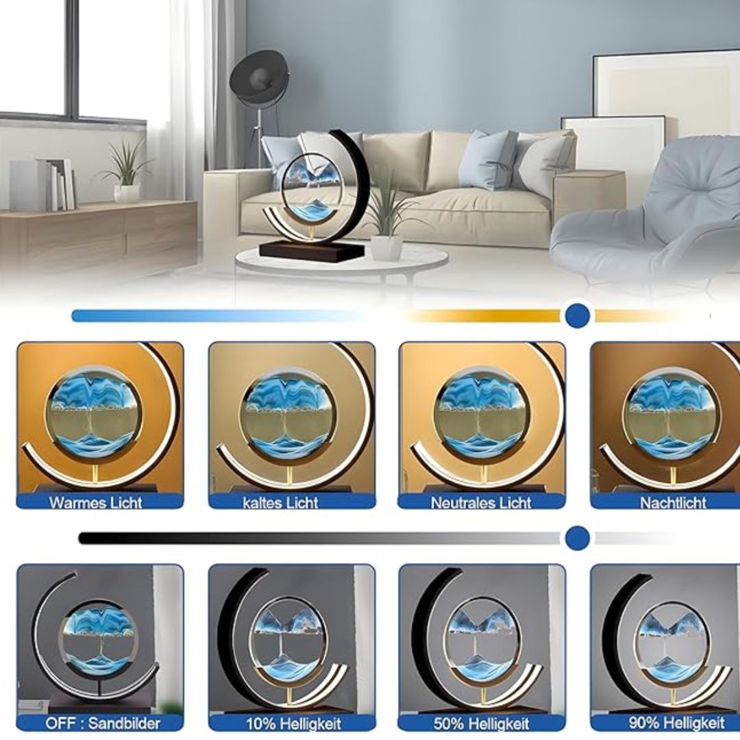 LED Sand Picture Table Lamp with Touch Sensor and USB Cable