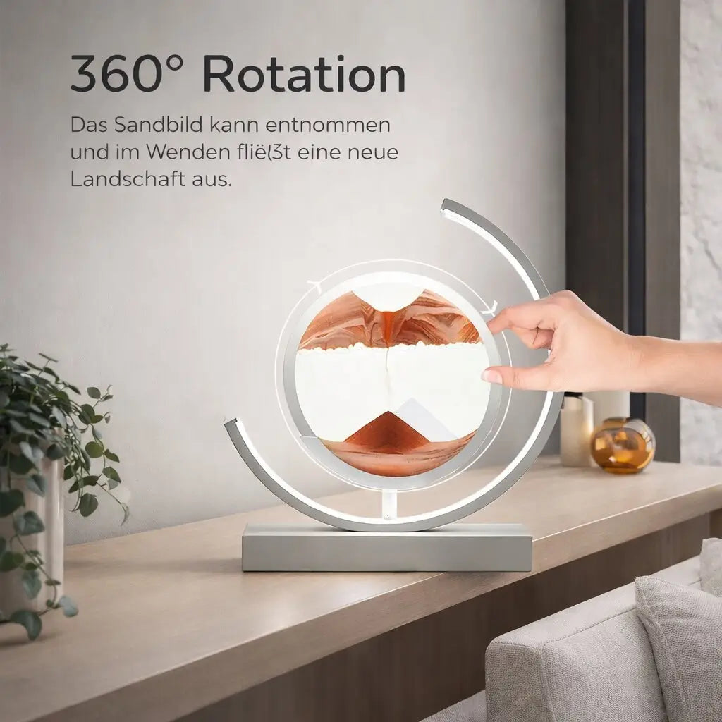 LED Sand Picture Table Lamp with Touch Sensor and USB Cable