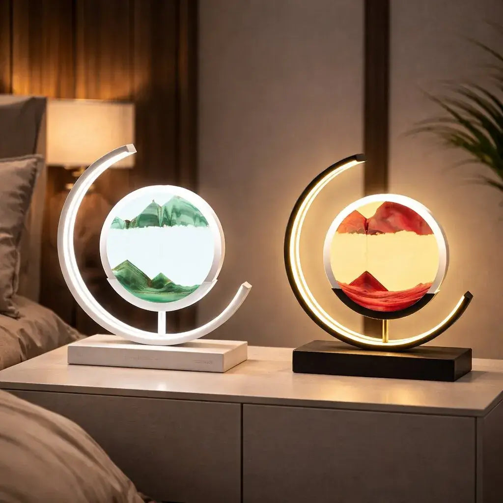 LED Sand Picture Table Lamp with Touch Sensor and USB Cable