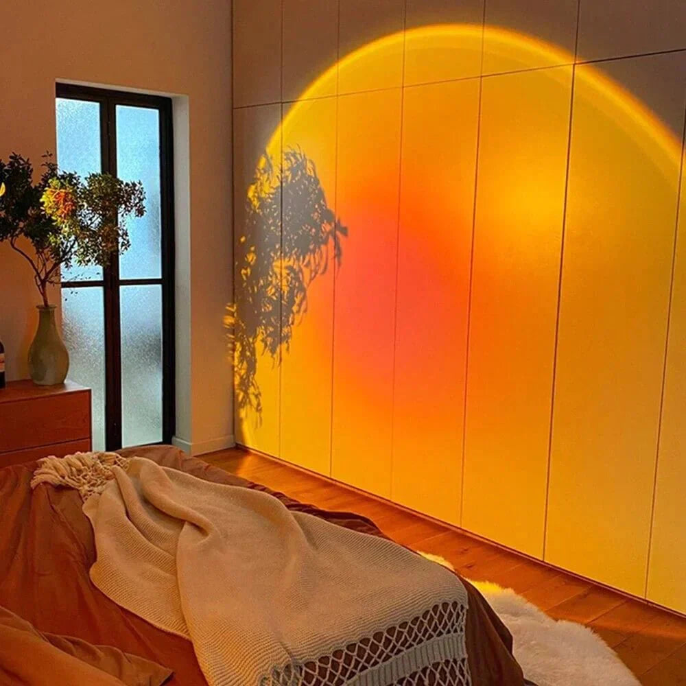 LED Sunset Lamp with Thirteen Light Modes and Rotating Head