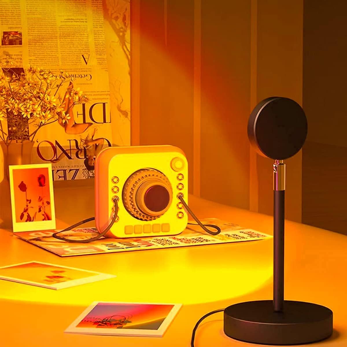 LED Sunset Lamp with Thirteen Light Modes and Rotating Head