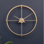 Large Gold Metal Openwork Wall Clock 60 cm Diameter