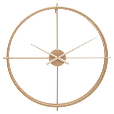Large Gold Metal Openwork Wall Clock 60 cm Diameter