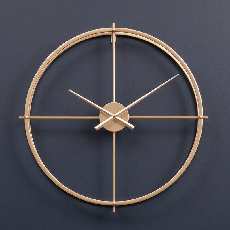 Large Gold Metal Openwork Wall Clock 60 cm Diameter
