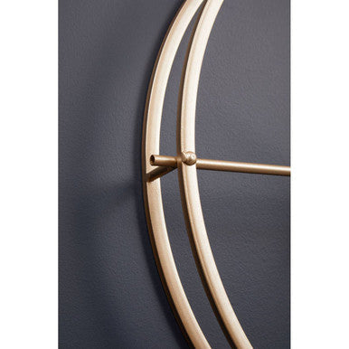 Large Gold Metal Openwork Wall Clock 60 cm Diameter