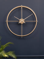 Large Gold Metal Openwork Wall Clock 60 cm Diameter