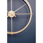 Large Gold Metal Openwork Wall Clock 60 cm Diameter
