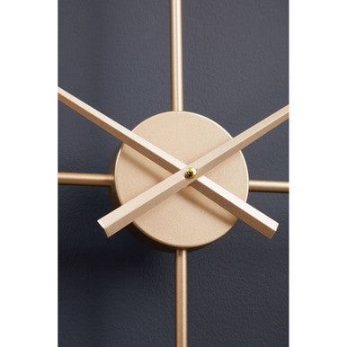 Large Gold Metal Openwork Wall Clock 60 cm Diameter
