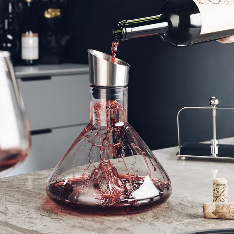 Lead Free Crystal Wine Decanter with Stainless Steel Filter