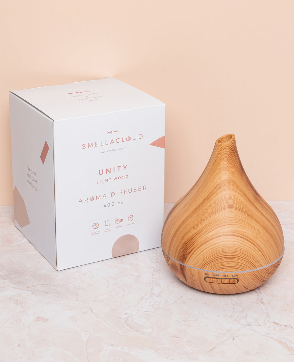Light Wood Aroma Diffuser Humidifier 400 ml Ultrasonic