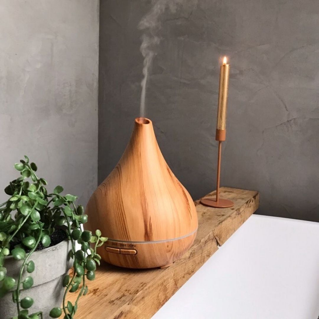 Light Wood Aroma Diffuser Humidifier 400 ml Ultrasonic