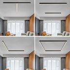 Linear Black LED Ceiling Light with Metal Acrylic Body