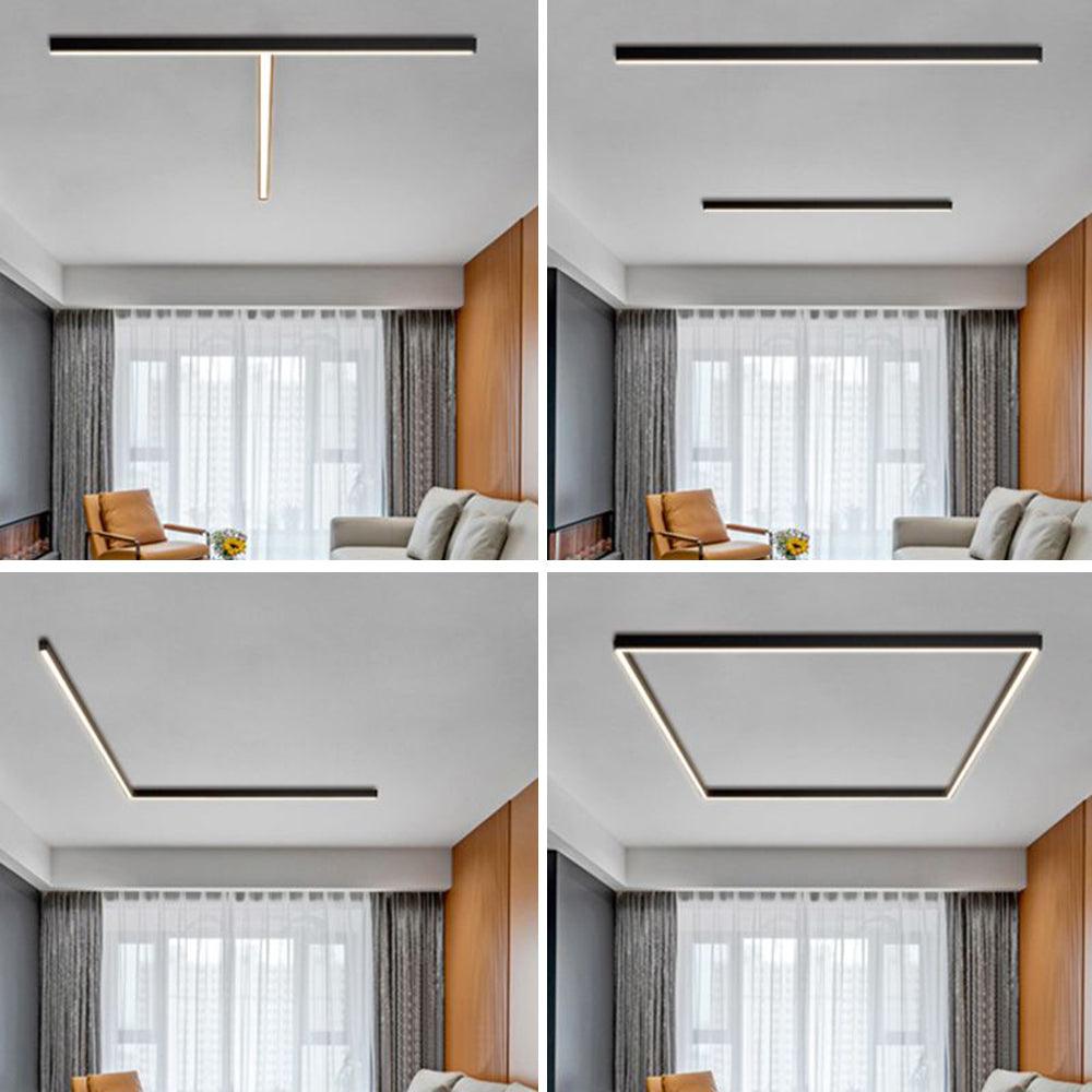 Linear Black LED Ceiling Light with Metal Acrylic Body