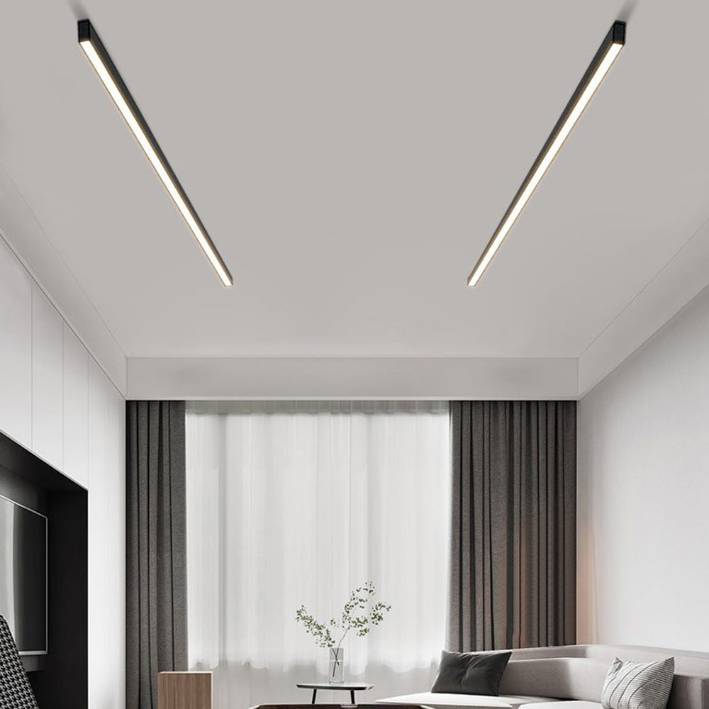 Linear Black LED Ceiling Light with Metal Acrylic Body