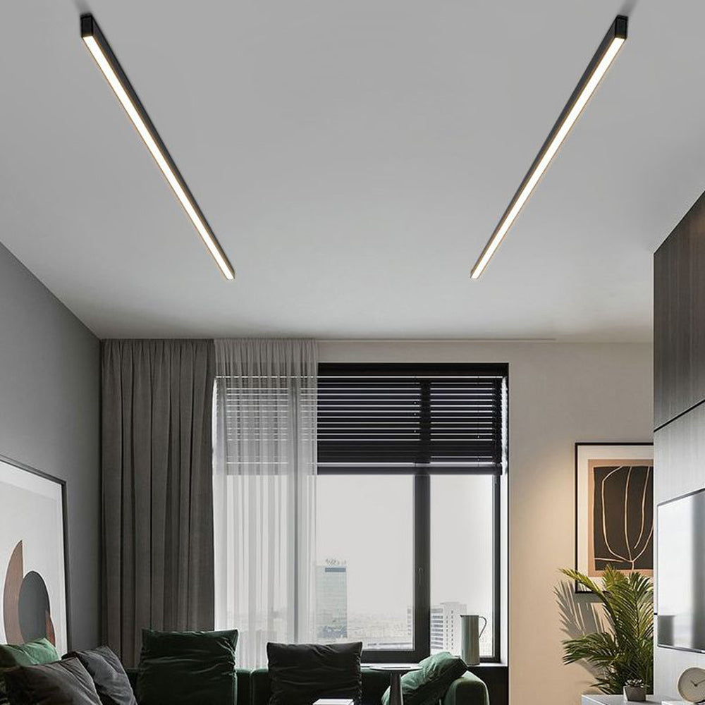 Linear Black LED Ceiling Light with Metal Acrylic Body