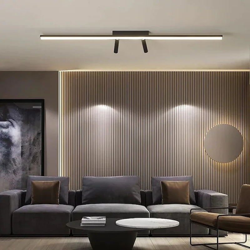 Linear Ceiling Light with Metal Silicone Construction and LED