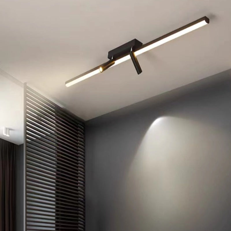 Linear Ceiling Light with Metal Silicone Construction and LED