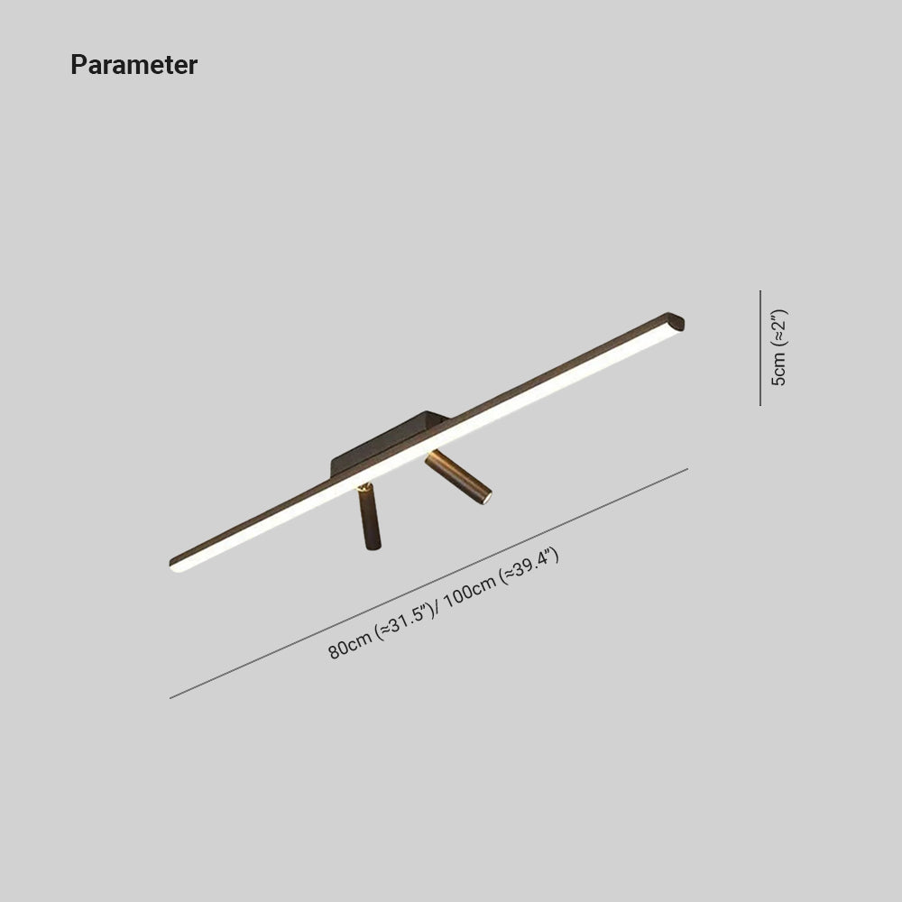 Linear Ceiling Light with Metal Silicone Construction and LED