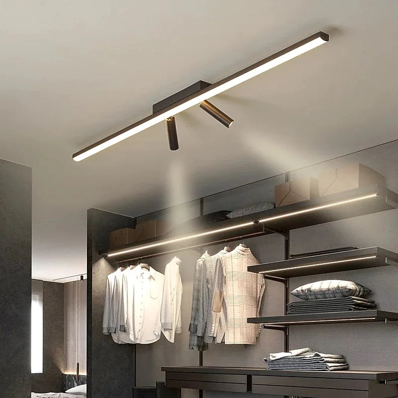 Linear Ceiling Light with Metal Silicone Construction and LED