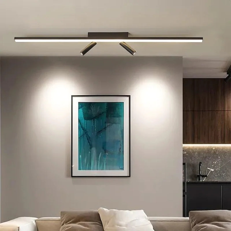Linear Ceiling Light with Metal Silicone Construction and LED