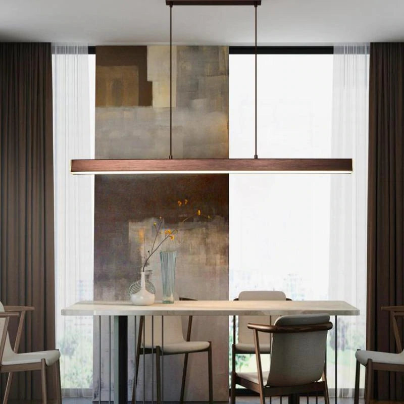 Linear LED Pendant Light with Metal Acrylic Shade