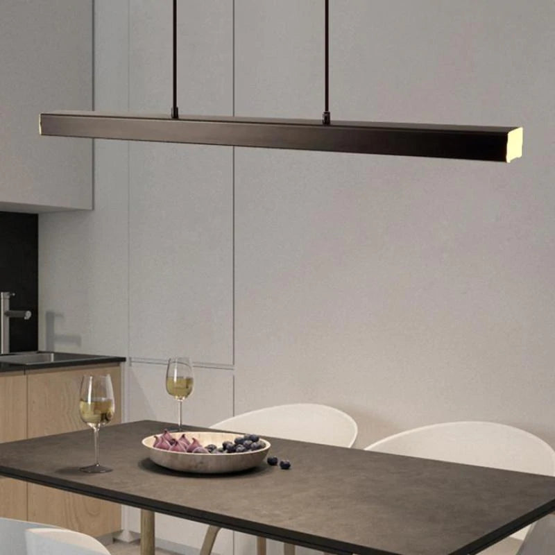 Linear LED Pendant Light with Metal Acrylic Shade
