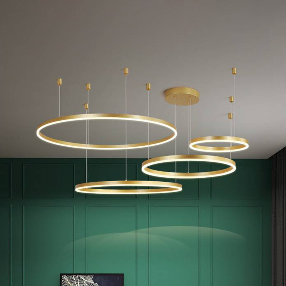 Metal Acrylic Ring Pendant Light with SMD LED and IP20 Rating